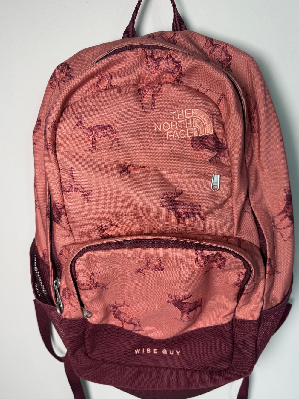 The North Face Wise Guy 27L Backpack Mahogany Naturale Print Deer Elk Laptop
